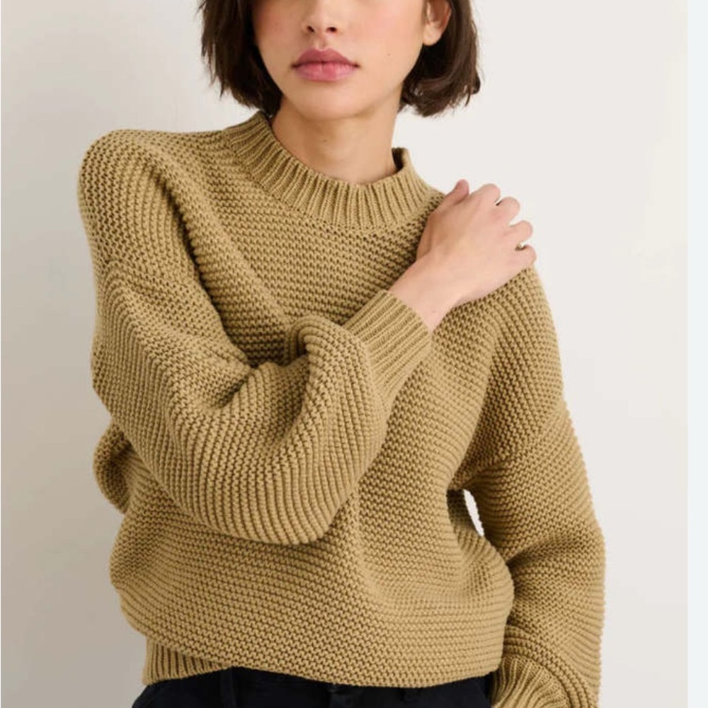 Alex Mill Button-Back Crewneck Sweater - Vintage Khaki - Size XL